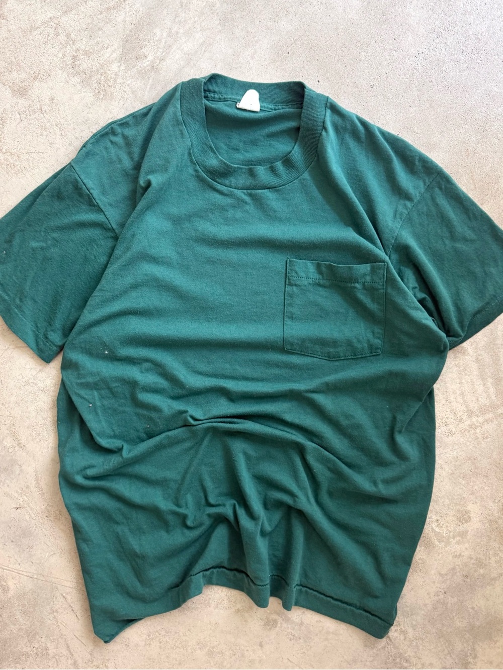 90s Vintage Green Blank Single Stitch Mens Minimalist Tshirt XL 23x27